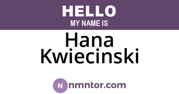 Hana Kwiecinski