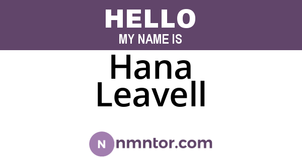 Hana Leavell