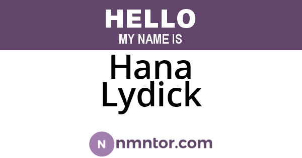 Hana Lydick