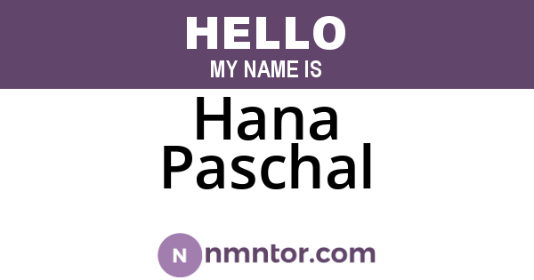 Hana Paschal