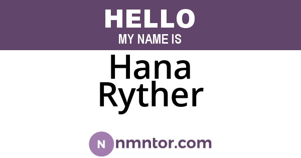 Hana Ryther