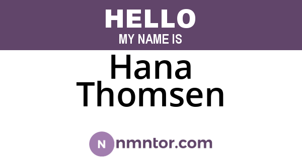 Hana Thomsen
