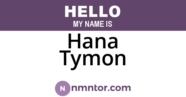 Hana Tymon