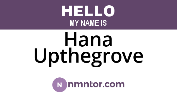 Hana Upthegrove
