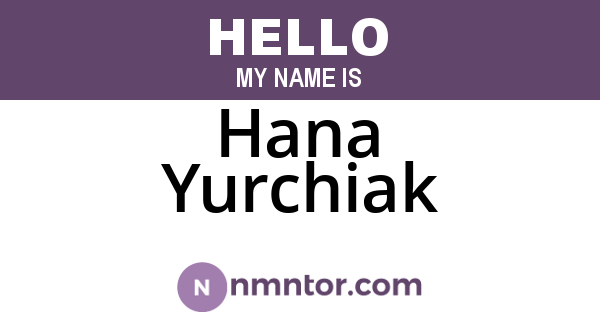 Hana Yurchiak