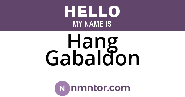 Hang Gabaldon