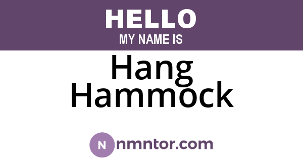 Hang Hammock