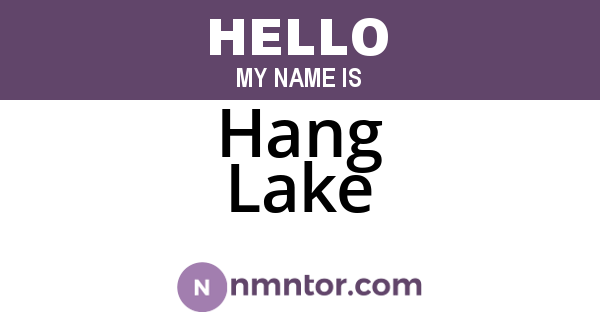 Hang Lake