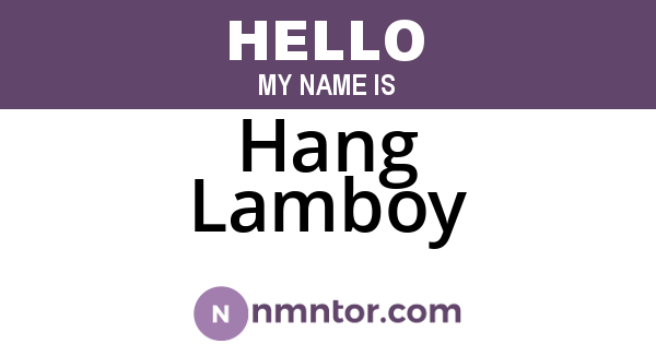 Hang Lamboy