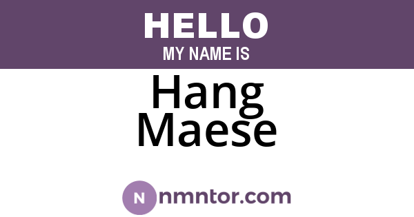 Hang Maese