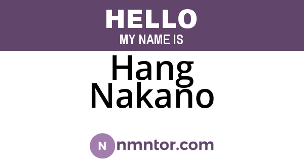 Hang Nakano