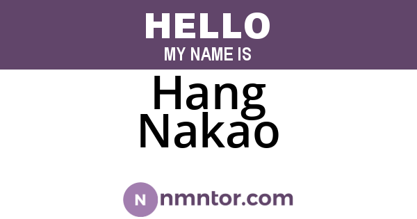 Hang Nakao