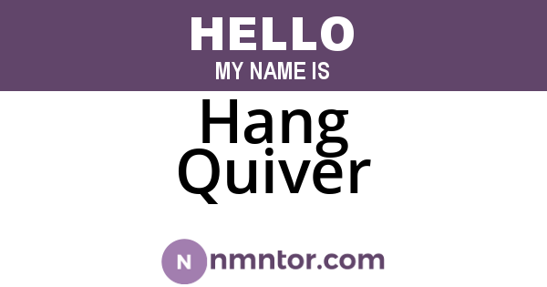 Hang Quiver