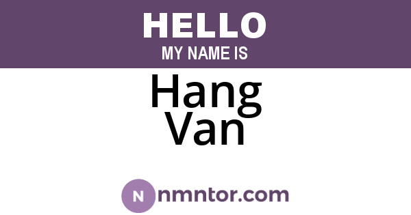 Hang Van