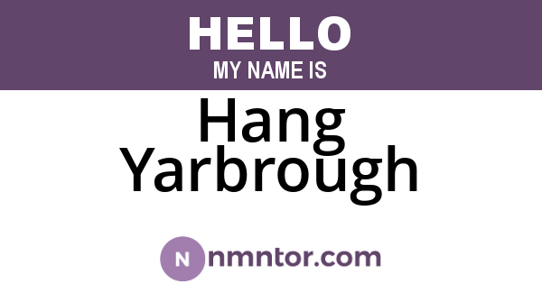 Hang Yarbrough