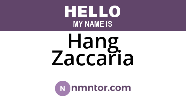 Hang Zaccaria