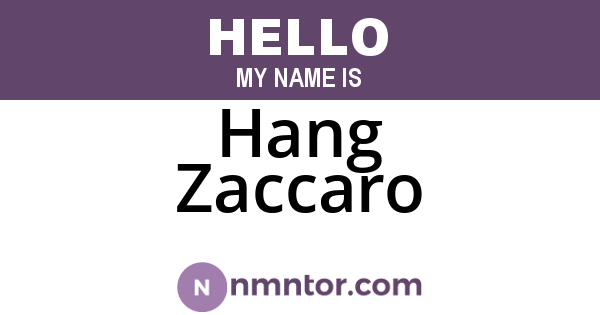 Hang Zaccaro