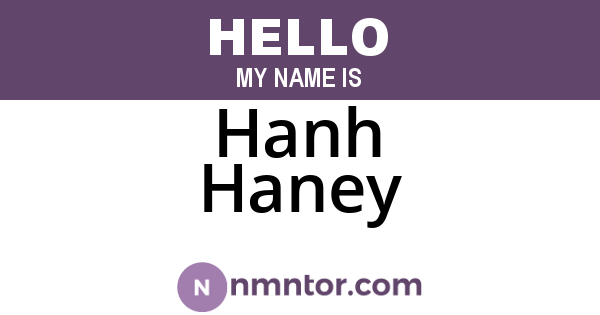 Hanh Haney