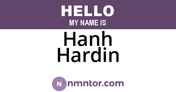 Hanh Hardin