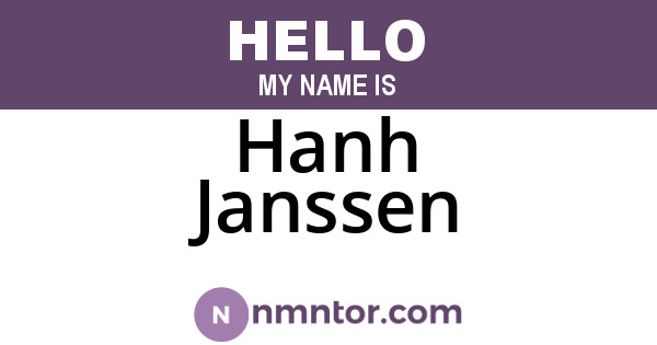 Hanh Janssen