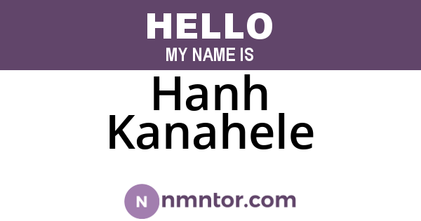 Hanh Kanahele