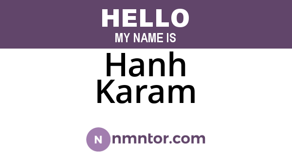 Hanh Karam