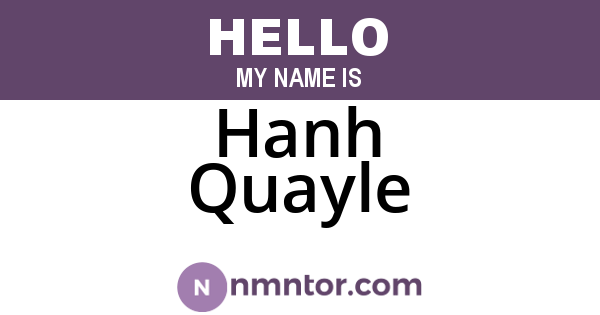 Hanh Quayle