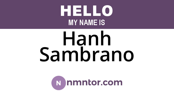 Hanh Sambrano