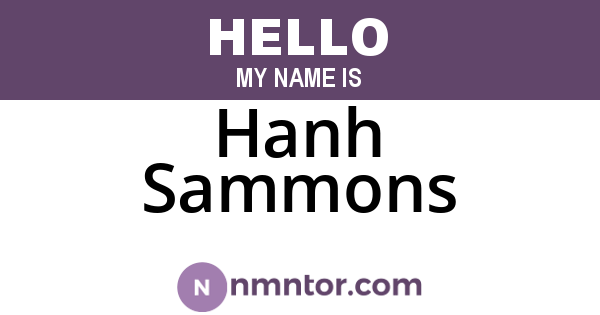 Hanh Sammons