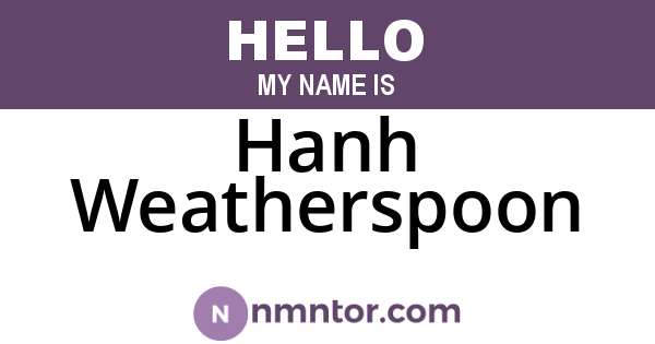 Hanh Weatherspoon