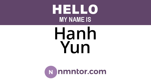 Hanh Yun