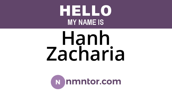 Hanh Zacharia