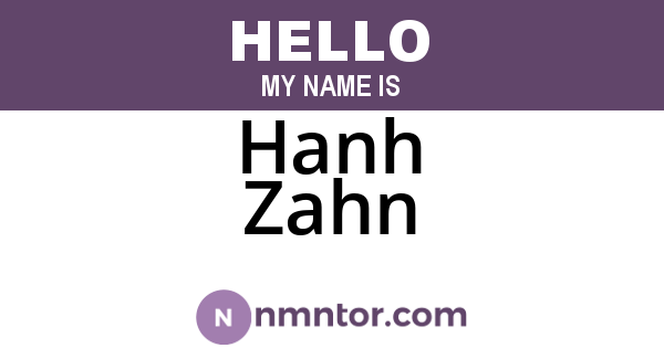 Hanh Zahn