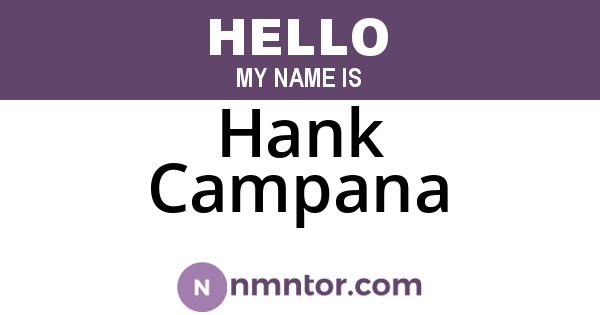 Hank Campana