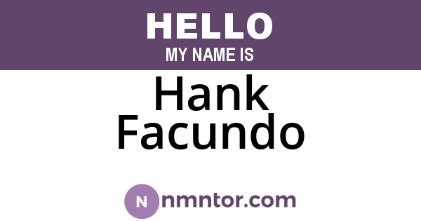 Hank Facundo