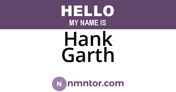 Hank Garth