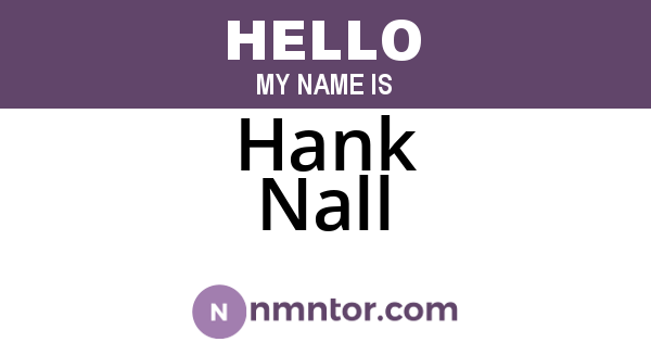 Hank Nall