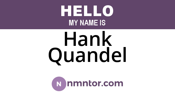 Hank Quandel