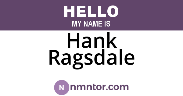 Hank Ragsdale