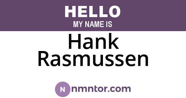 Hank Rasmussen