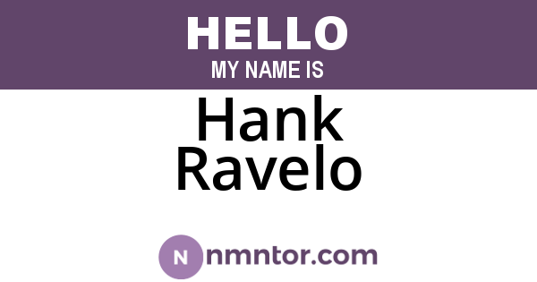 Hank Ravelo