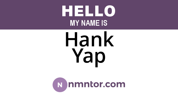 Hank Yap