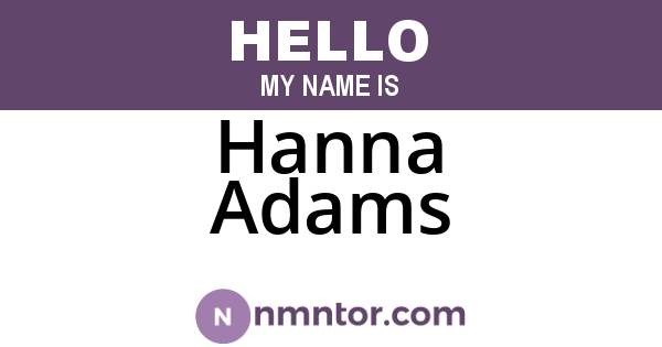 Hanna Adams