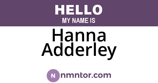 Hanna Adderley