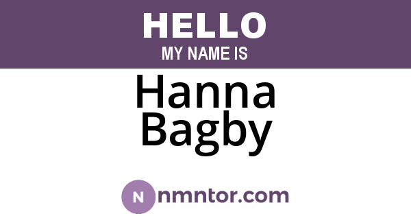 Hanna Bagby