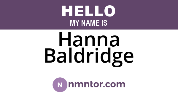 Hanna Baldridge
