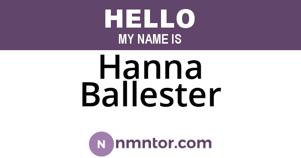 Hanna Ballester