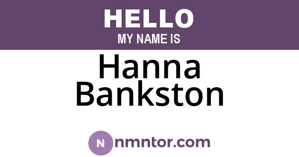 Hanna Bankston
