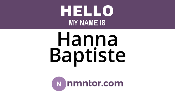 Hanna Baptiste