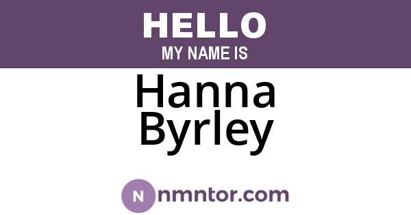 Hanna Byrley